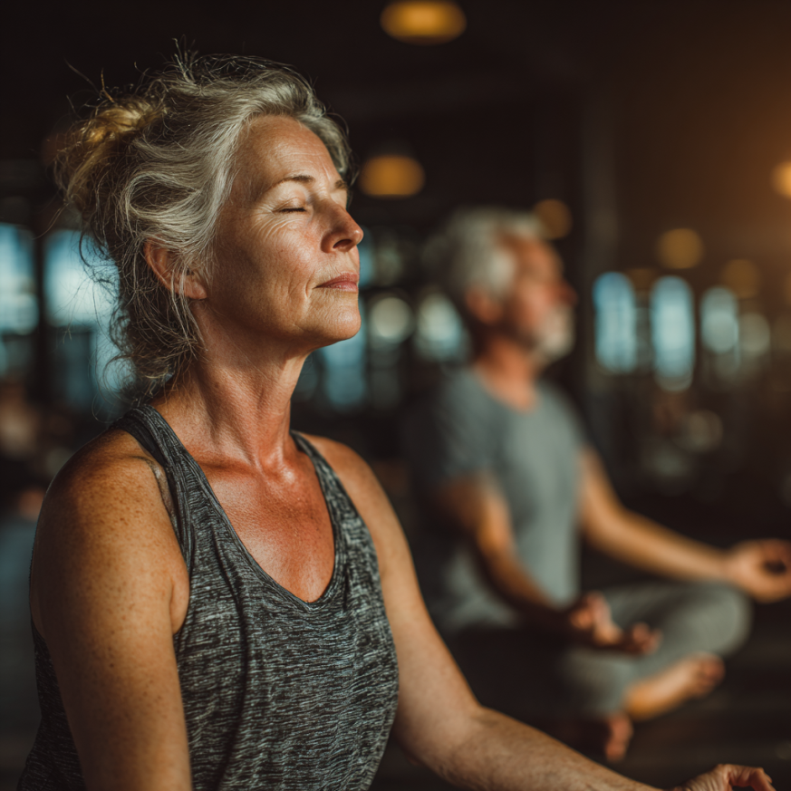 Заняття хатха-йогою для літніх людей